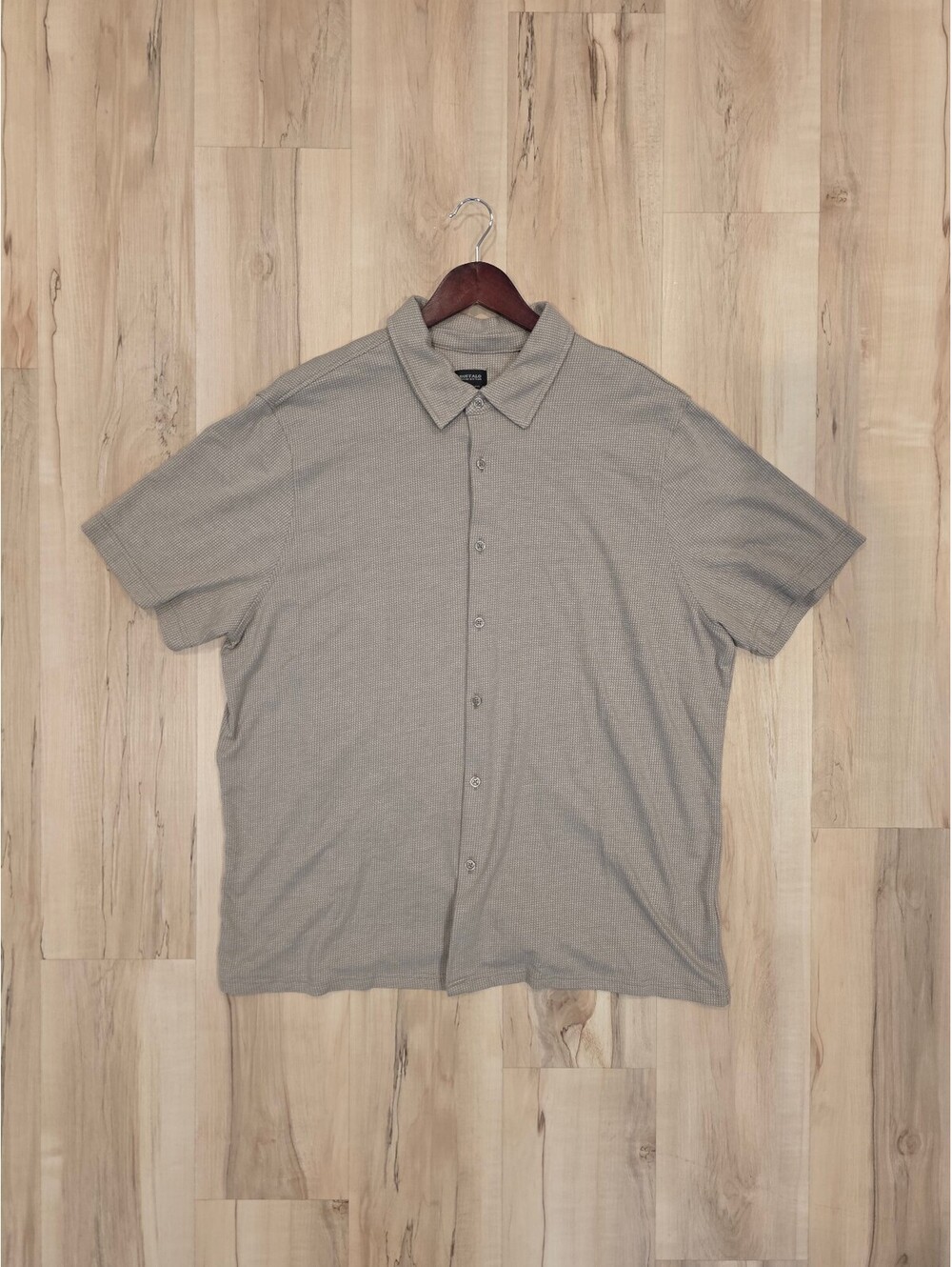 Buffalo David Bitton Beige Short Sleeve Button-Up Shirt Size Large